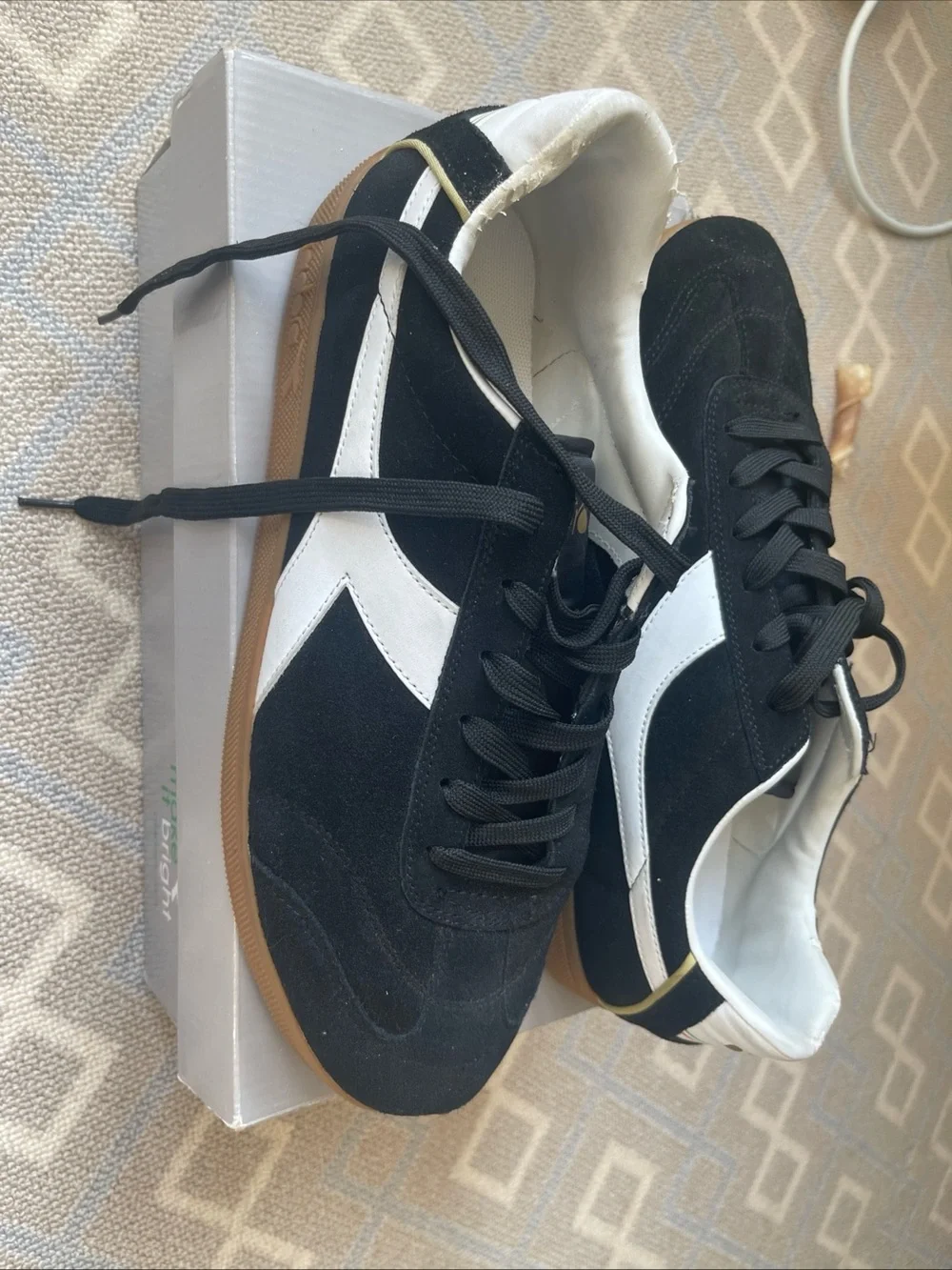 Diadora Kick sneakers in black and white suede Mens 12.5